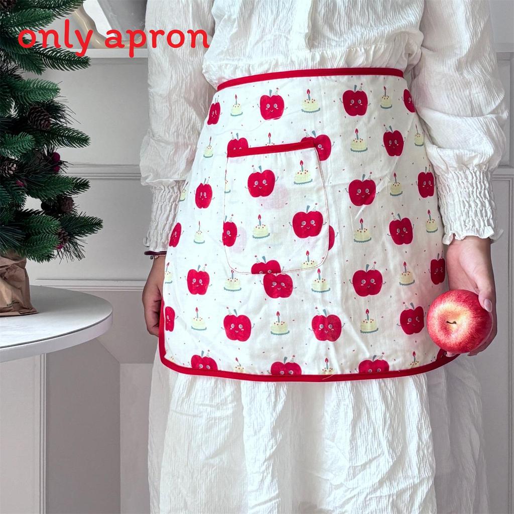 Waterproof Polyester Sleeveless Apron With Apple Design For Kitchen Cooking And Baking