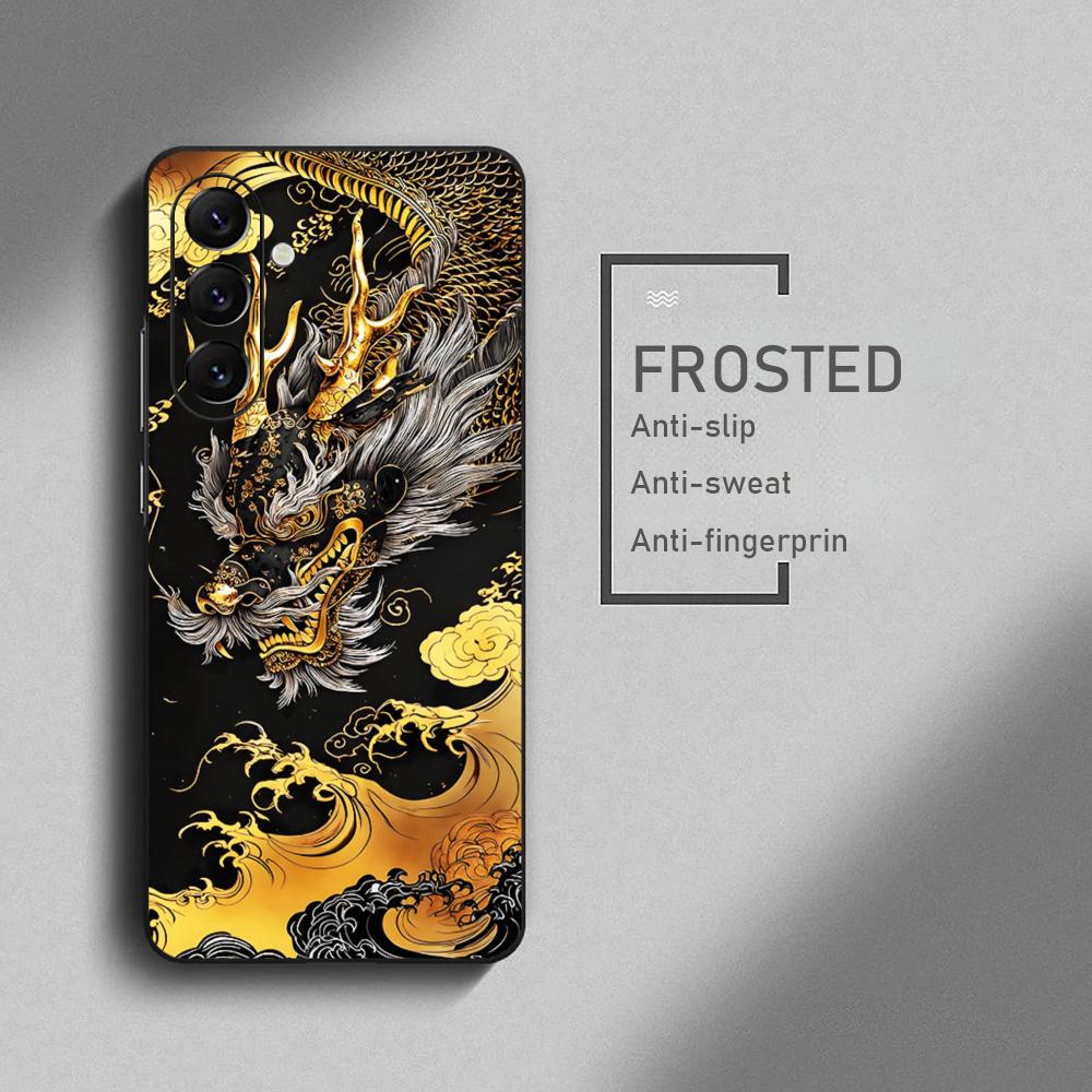 Japanese Dragon Popular Art Phone Case For Samsung Galaxy S26 S25 S24 S23 S22 S21 Plus Ultra Note20 Soft Black