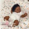 Brand 19 Inch Full Vinyl Body Reborn Babies Doll Peaches Hand Painted Dark Skin Emulation Doll Realistic Sleeping Girl Baby Doll Toy Gift for Children