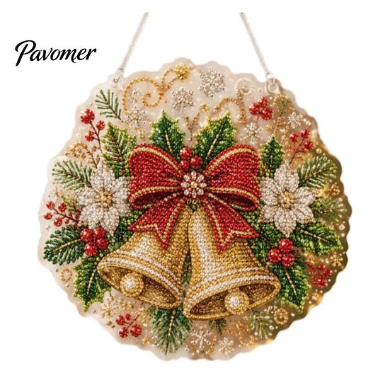 Living Room Holiday Decor Christmas Faux Pearl Art Hanging Ornament Kit, Acrylic Glowing Gift Ideas for Tree Window, DIY Festive Pendant Home Party