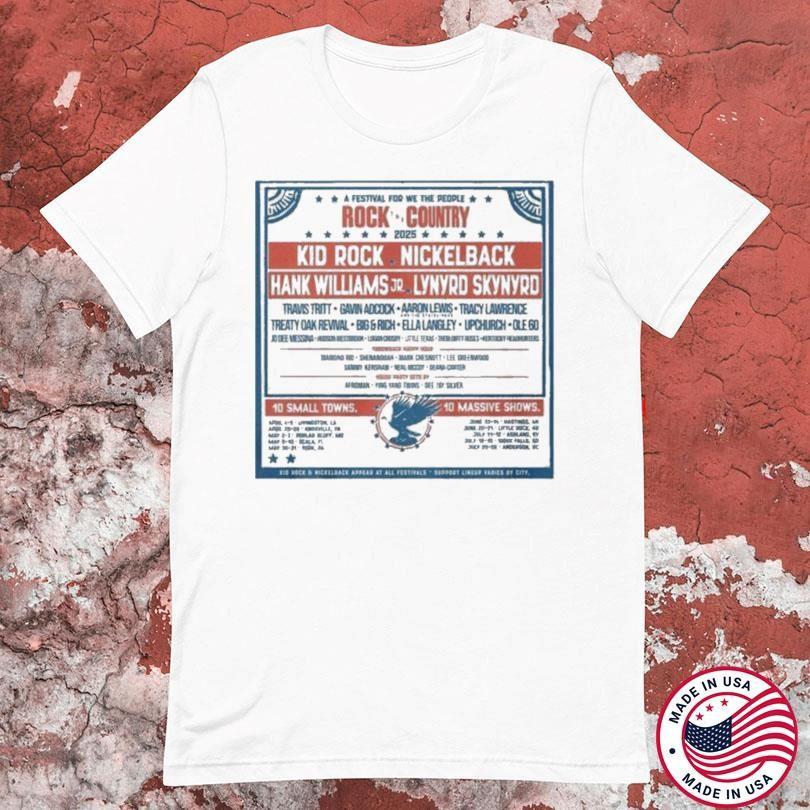 

Kid Rock The Country Festival 2025 T Shirt S-5XL For Men Cotton White SE812 Unisex T-Shirt XXXXL