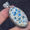 K2 Blue Azurite Gemstone Handmade 925 Sterling Silver Jewelry Pendant 2.56" a1i13