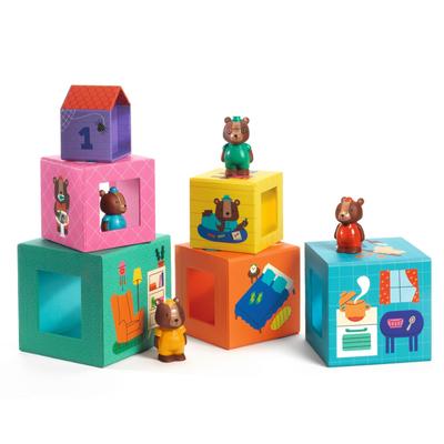 DJECO Jeko Tapani House Stacking Toy Stacking Blocks Building Blocks Number Blocks Stacking Animals Home Dolls 1 Year Old 18 Months 1 and a Half