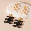 European American Resin Letter Geometric Silver Needle Earrings Simple Exaggerated Personality Ins‑Style Niche High‑End Trend Jewelry