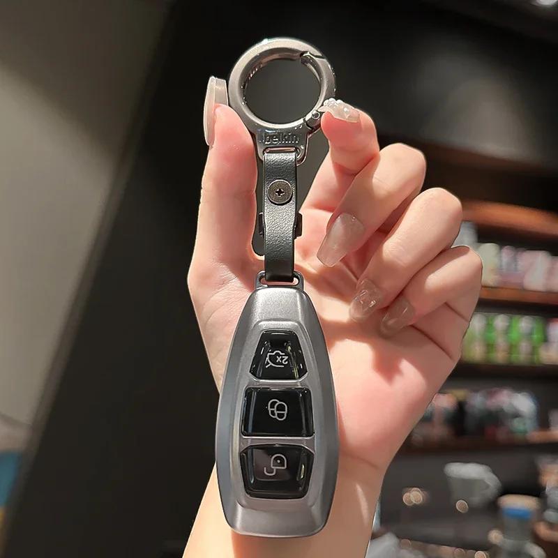 Car Sticker 2026 Ford TPU Car Logo Key Case Cover For Ford Fiesta Focus 3 4 Mondeo Ecosport Kuga Focus ST Auto Remote Keys Shell