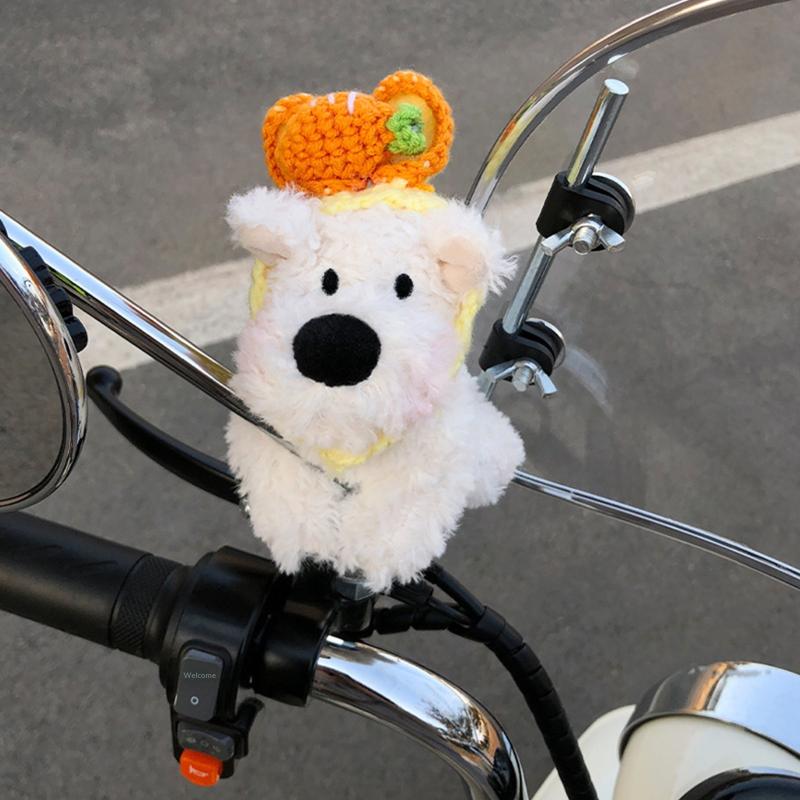 Kawaii West Highland Terrier Welpen Plüschtier Cartoon Magnetische Stoffpuppen Motorrad Elektrofahrrad Rückspiegel Anhänger Dekor