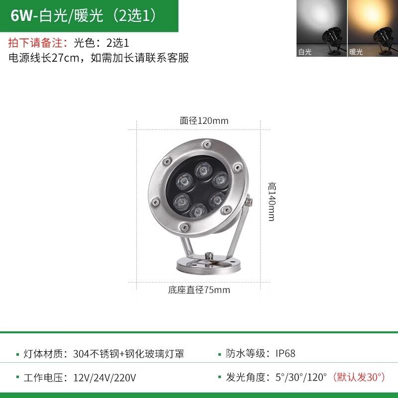 6W Rechargeable LED Underwater Spotlight