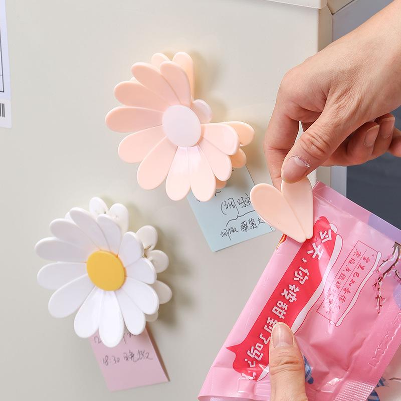 Daisy Sealing Clip, Refrigerator Sticker, Food Bag Clip, Snack Sealing Clip, Flower Petal Creative 3d Magnetic Snack Storage Clip