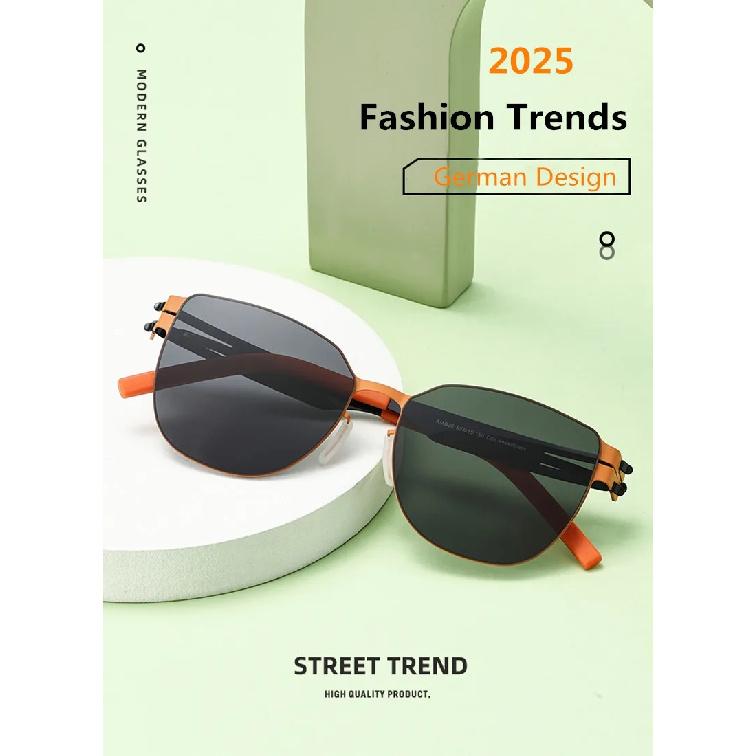 AMG20 Germany Design Sunglasses Men Ultralight Stainless Biological Steel Classic Sunglass Women Outdoor Driving Sun Glasses