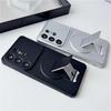 Solid Color Matte Folding Holder Phone Case For Samsung S26 Ultra S25 Plus S24 S23 FE Note 20For Magsafe Wireless Charger Cover
