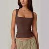 2025 European & American Women's Trendy Square Neck Slim Sleeveless Vest