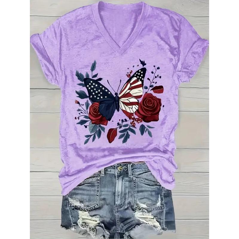 

Women s 3D Printed Short Sleeve V Neck 7XL