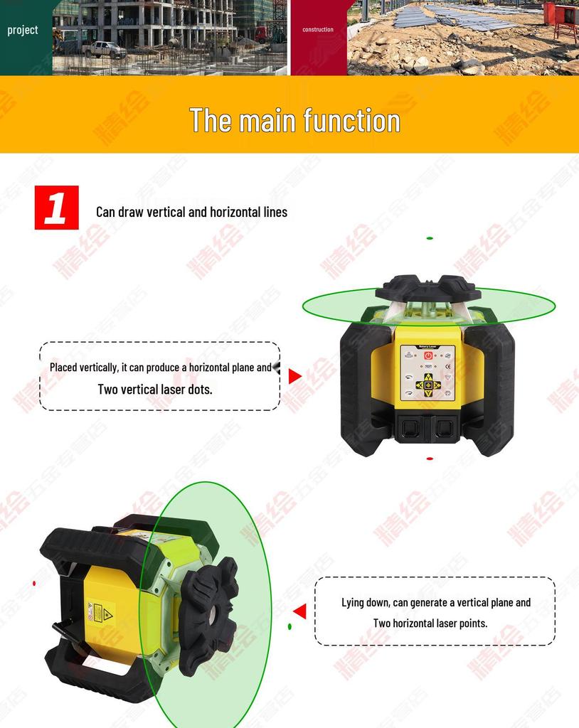 Creator Laser Level with Red and Green Light - Fully Automatic Electronic, Vertical and Horizontal Measurement, Shockproof Design