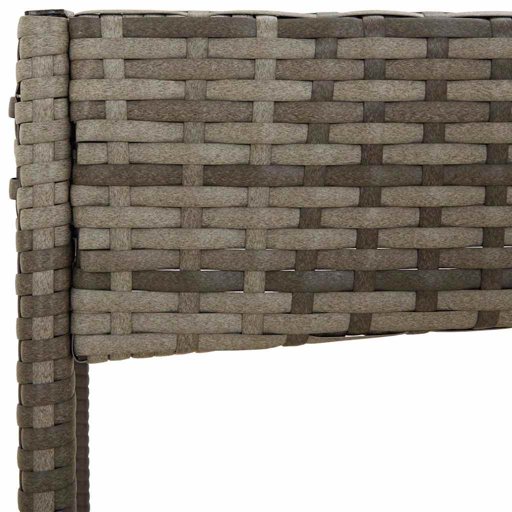 4 Piece Garden Lounge Set with Cushions Gray Poly Rattan