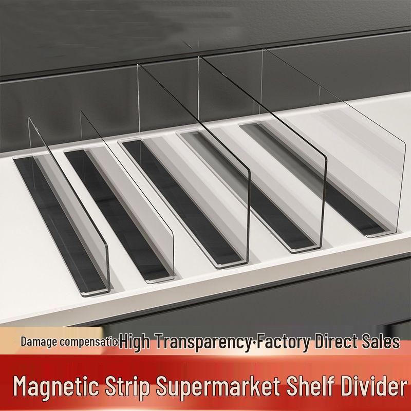 Magnetischer L-förmiger Kunststoff-Regalteiler für Snacks