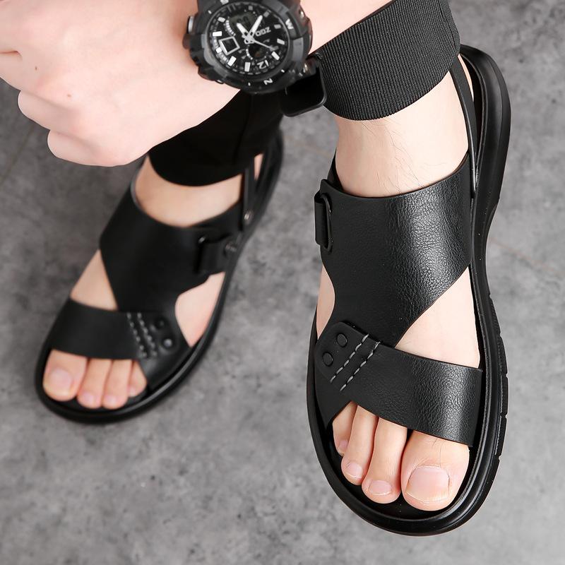 Sandals Men's 2025 Summer Casual Driving Beach Shoes Dual-purpose Outer Wear Driving Shoes Cool Slippers