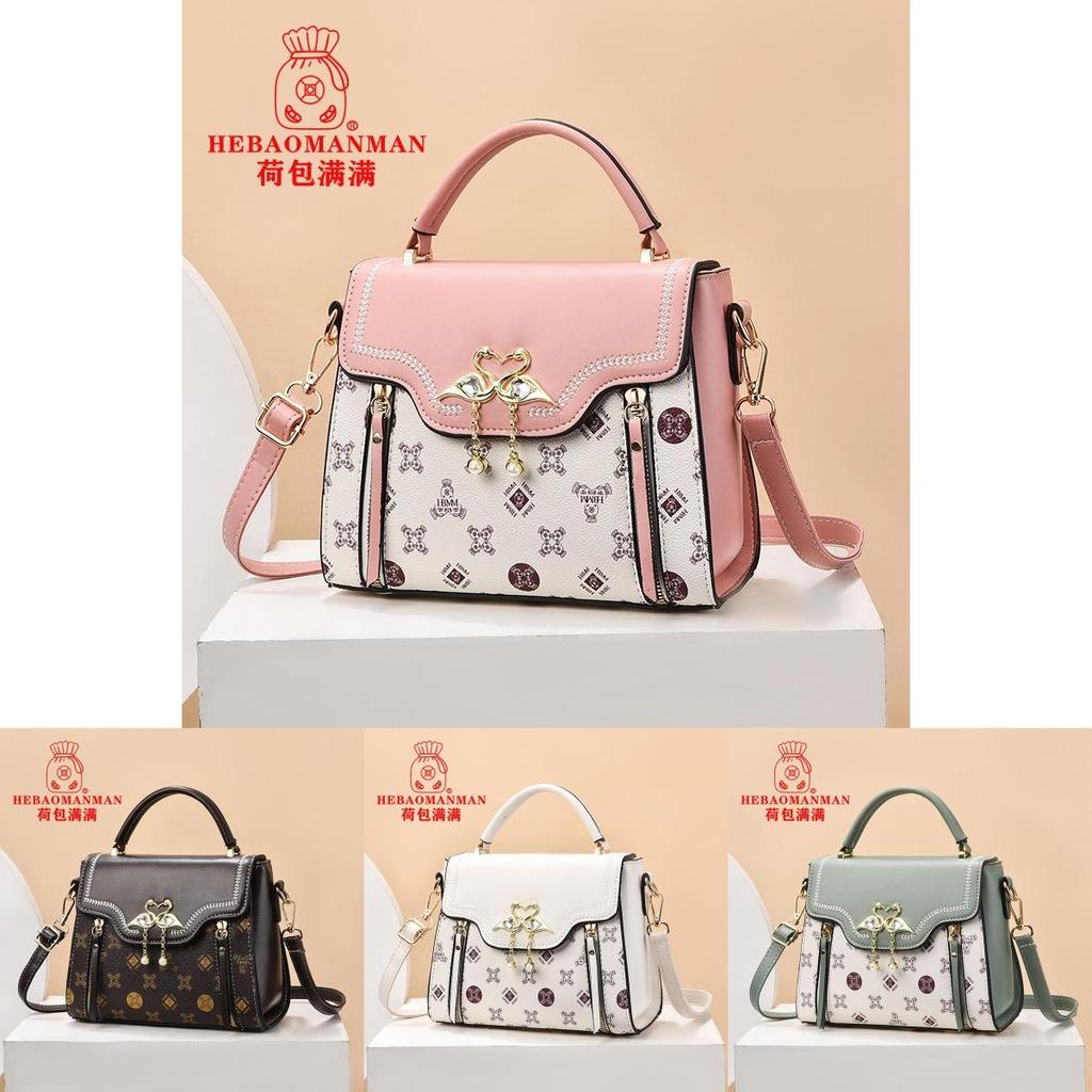 Fashion Pvc Small Square Bag With Rhinestone Swan Decoration And Printed Design For Casual Daily Use