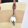 Creative Badminton Keychain Hanging PU Leather Keyring Fashion Badminton Bag Pendant  Gift