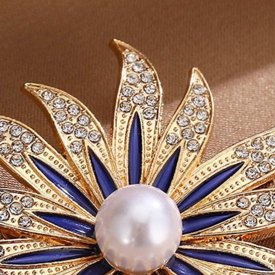Sonnenblumen-Form Brosche für Damen, Strasssteine eingelegte Brosche für Kleid, Mantel, Schal, Vielseitiges Broschen-Accessoire für Mutter, Hochzeit