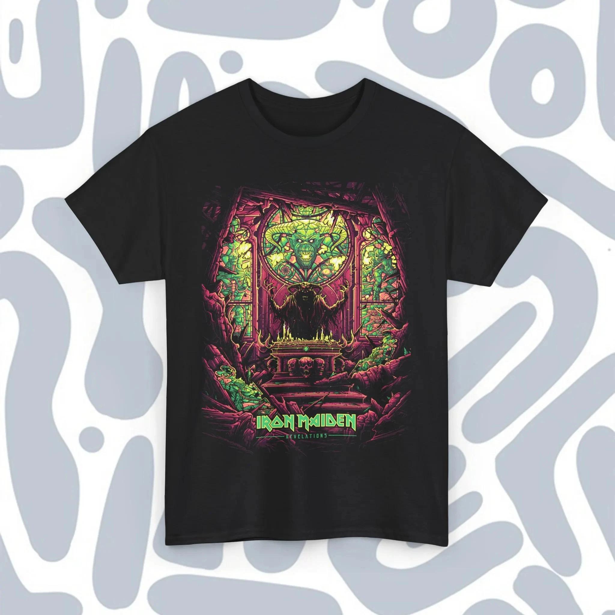 

Літня мода 2025 Нова футболка Iron Halogen Icon Maiden Футболка метал-гурту Метал Вуличний Повсякденний Бавовняна Футболка з круглим вирізом L