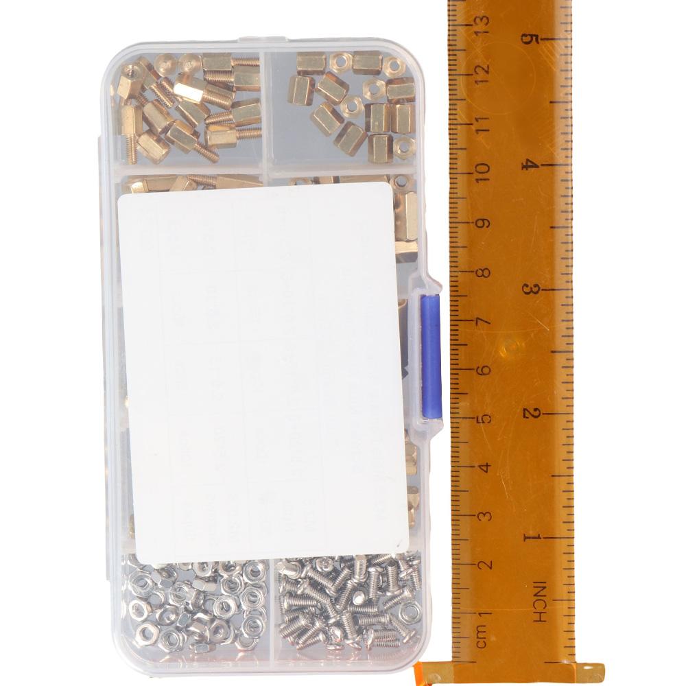 200 Pcs M2.5 Standoff Screw Nut Assortment Kit Gold Nut & Bolt Sets DIY Electronic Projects