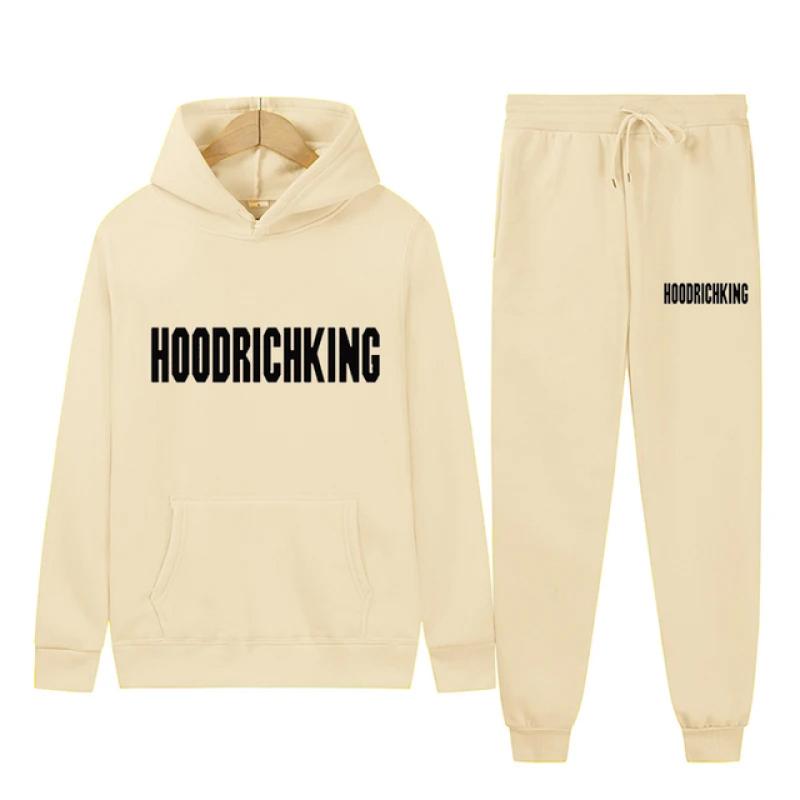 Męska i damska wiosenna polarowa odzież sportowa Męska i damska codzienna bluza z kapturem Garnitur dla par Jogging Modny sweter Czarny S-3XL