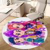 Kpop Girls Stuhlmatte Runder Teppich - Büroteppich, Maschinenwaschbar, Rutschfest, Geeignet für Wohnzimmer, Schlafzimmer
