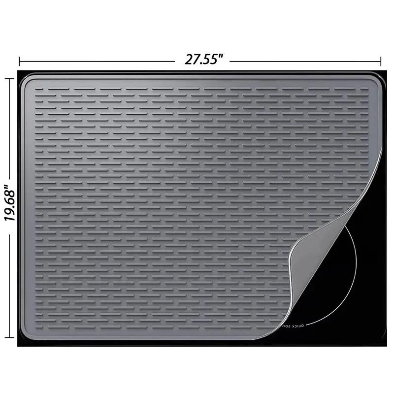 Silicone Electric Stove Cover 71x50/76x53cm Multifunction Home Induction Cooker Cover Mat Kitchen Glass Top Stove Protection Mat