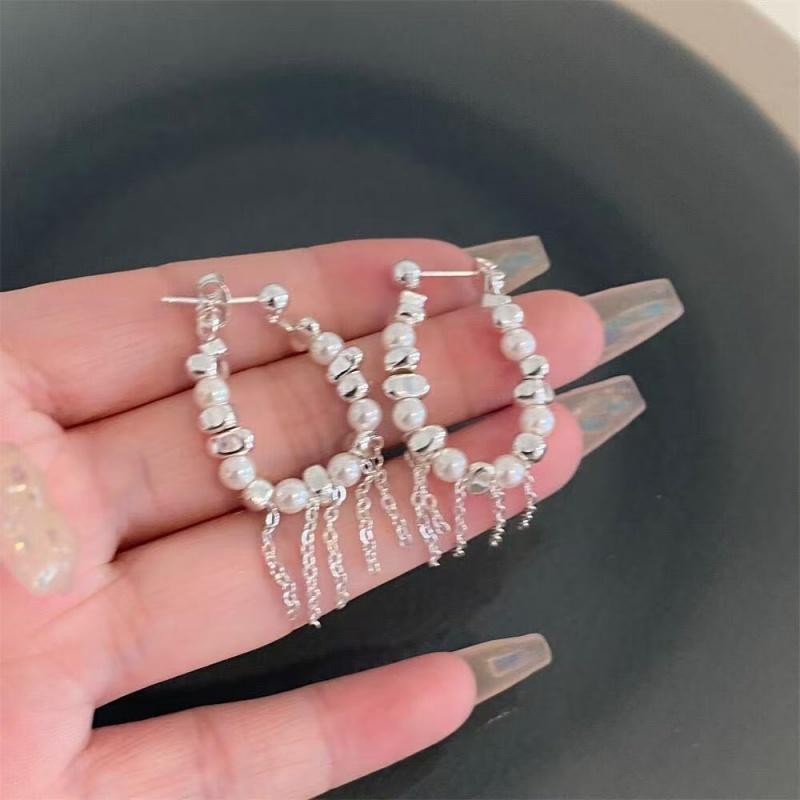 

Irregular Beaded Earrings Creative Design Tassel Earrings Fashion Exaggerated Zircon For Women Girls