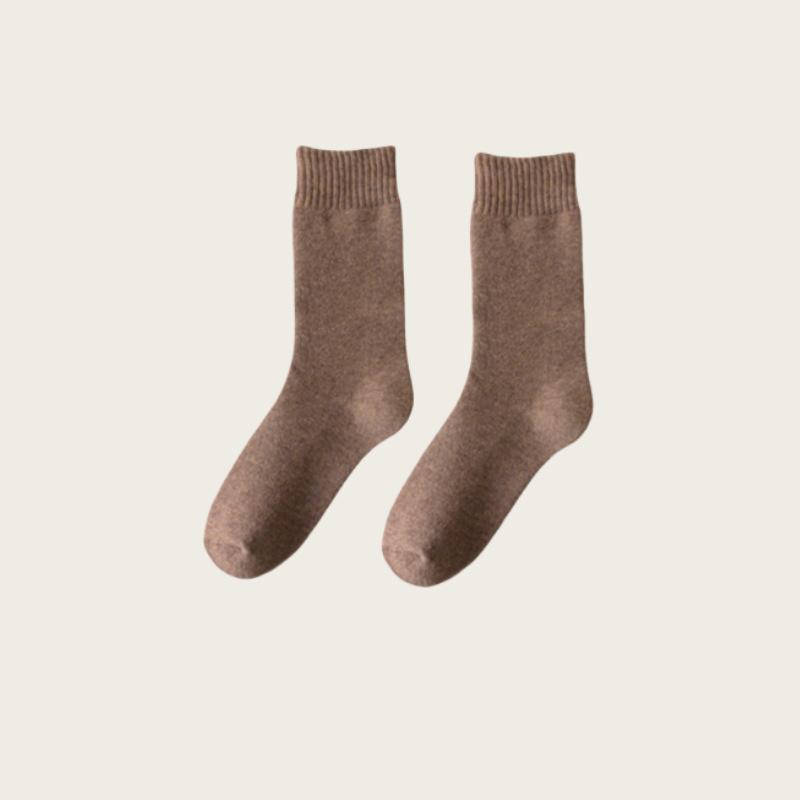 Winter and Autumn Men's Thickened and Padded Long Socks for Warmth and Insulation, Pure Color Looped Floor Socks