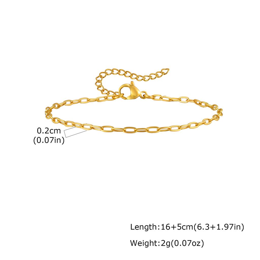 Stainless Steel Chain Bracelets Non Tarnish Dainty Ball Herringbone Bead Chain Stackable Bracelet Women's Party Jewelry