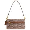 Coach Tabby 26 Crystal Logo Jacquard Classic Design Natural Grain Nappa Leather Shoulder Bag Medium Women Mushroom