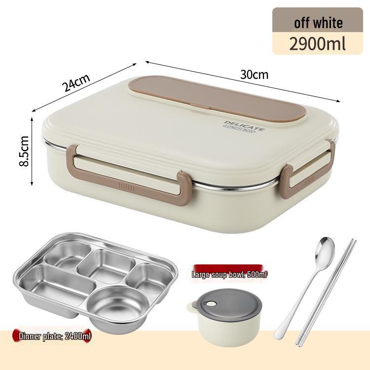 Microwave-Safe 304 Stainless Steel Lunch Box with Lid for Students