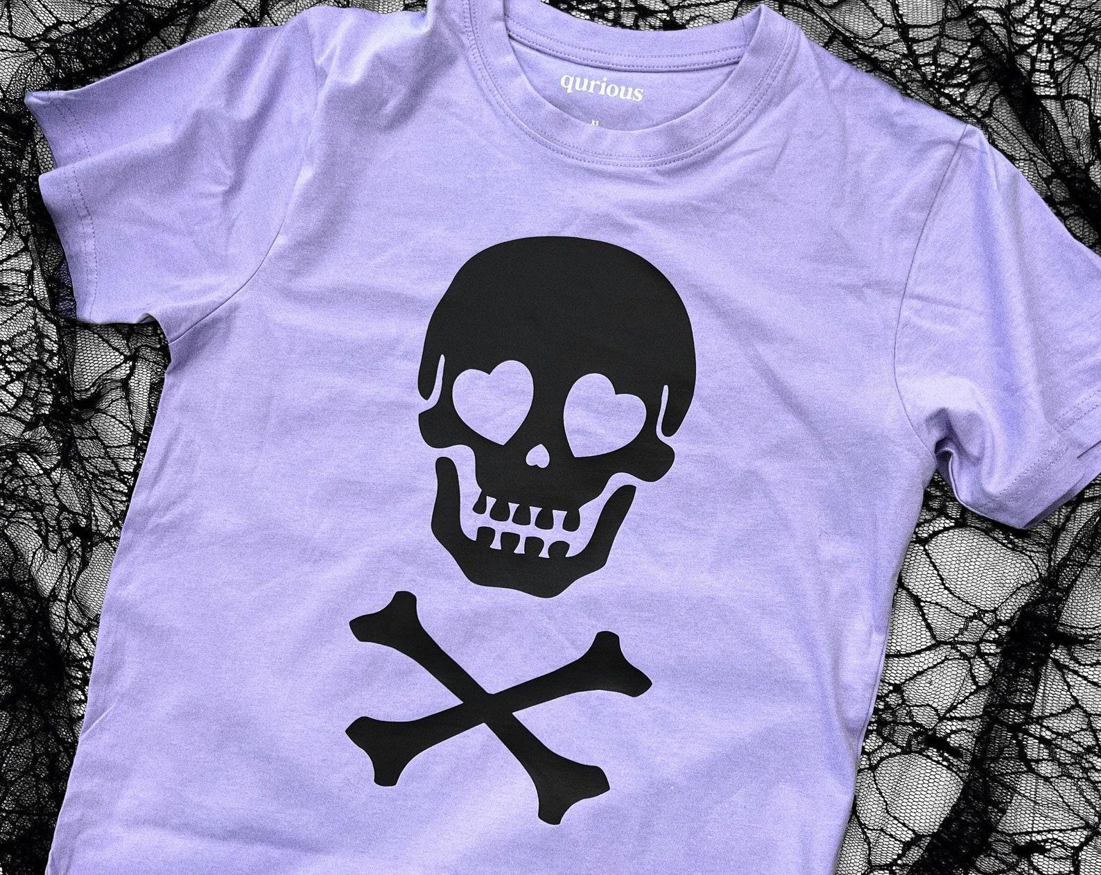 Pastel Goth T-Shirt: Skull & Crossbones Ring Spun Cotton 4XL