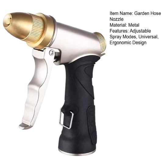 Yousheng Garden Hose Nozzle Adjustable Spray Patterns Heavy Duty Garden Sprayer High Pressure Water Nozzle for Plants Car Washing Pet Showering