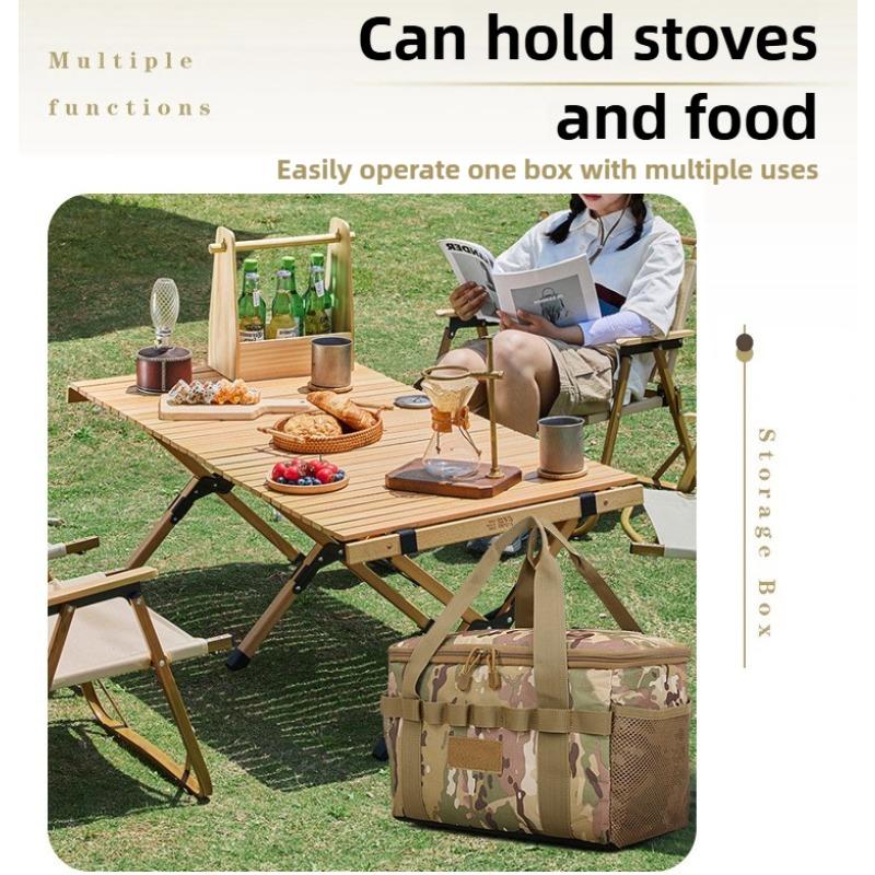 Large Zipper Camping Bag Anti-Crash Stove Cookware Carrying Bag Multifunctional Durable Camping Accessories Storage Organizer