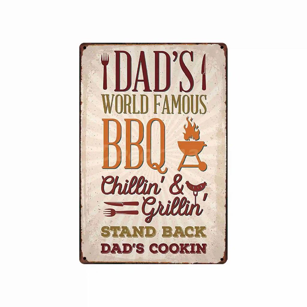 [ DecorMan ] BBQ Kitchen  Metal Signs Custom Wholesale Painting Bar Decor DD-1688