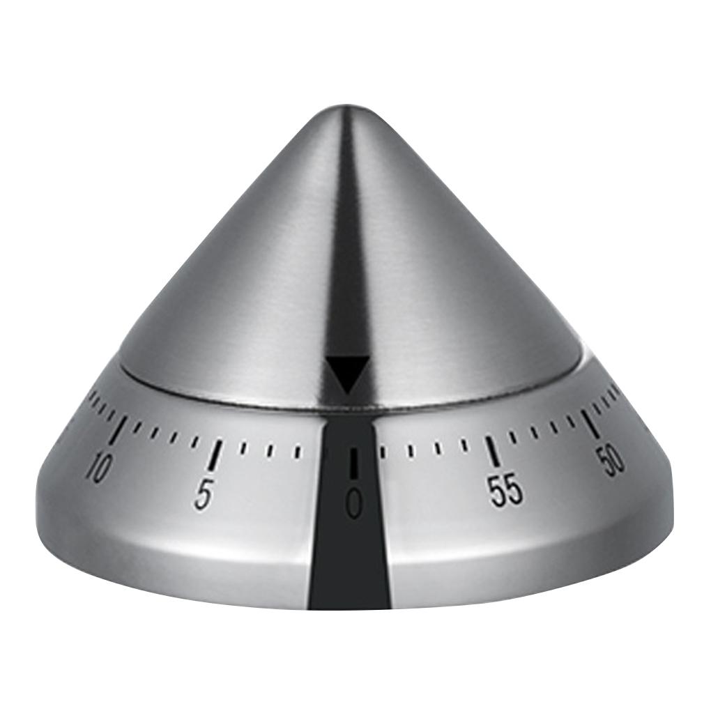 Kitchen Timer Stainless Steel Mechanical Cooking Timer Manual Countdown Timer 60 Minutes Alarm Sound