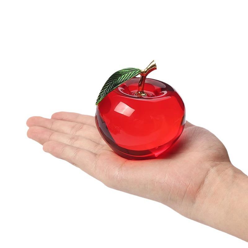 Red Crystal Apple Ornament for Christmas Eve - Perfect Gift & Car Decoration