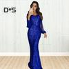 Women Prom Dress Tassel Sleeves Sheath Slim Fit V Neck Solid Color Sequin Fishtail Hem Evening Dress Cocktail Party Maxi Dress