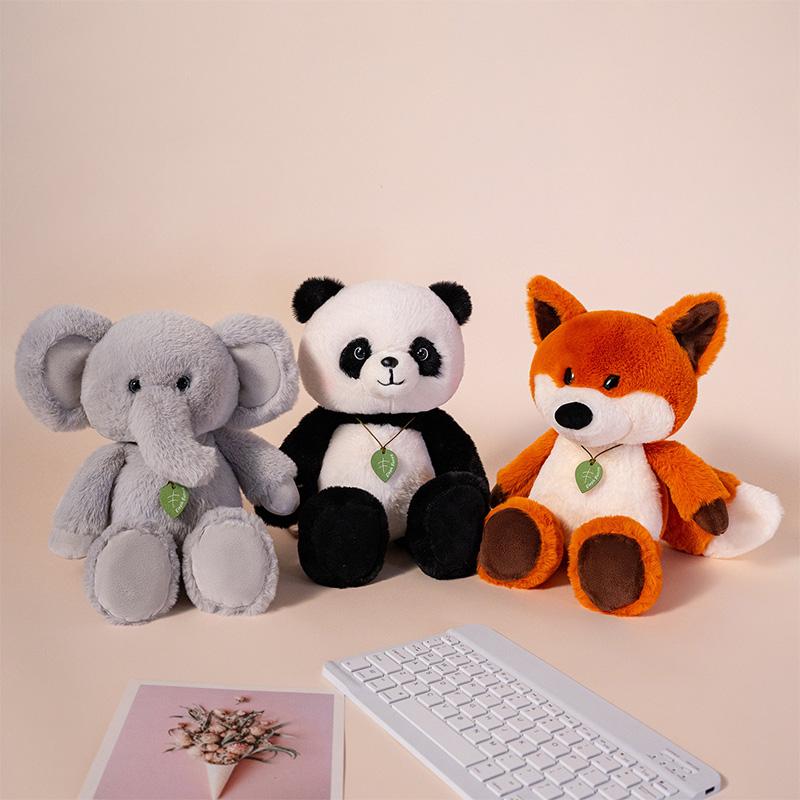 35cm Cute Run Series Fox Panda Elephant Plush Toys Cute Soft Stuffed Animals Doll Pillow For Birthday Gift Valentine's Day
