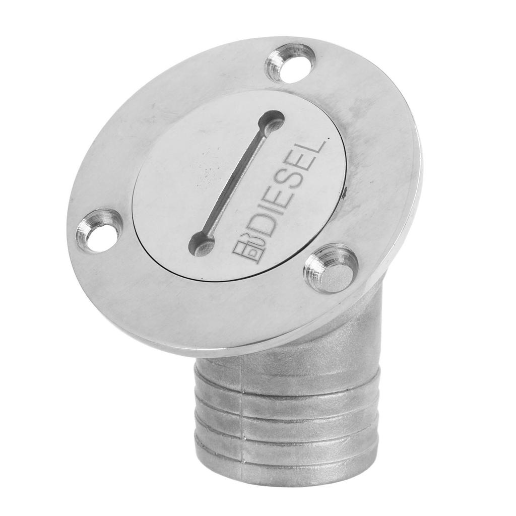 Bootsdeckseinfüllstutzen mit Schlüsselkappe Marine Edelstahl Beschläge für Yacht Wohnmobil 45 Grad 1,5 Zoll 38 mm DIESEL