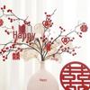 Red Berry Bonsai Scene Ornament for Wedding and Living Room Decor