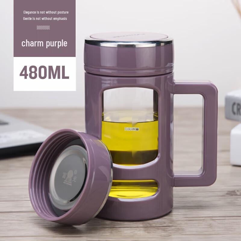 FUGUANG Kadi 480ml Single-Layer Glass Office Cup with Handle