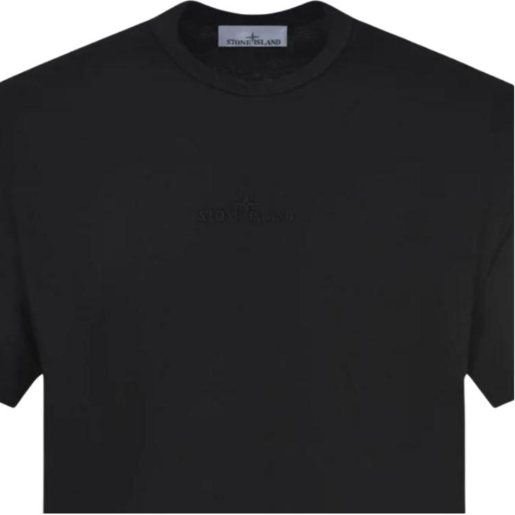 Stone Island Ss25 Solid Color Crew Neck Short Sleeve T-Shirt Men Tops Black K1S152100025S0050V0029