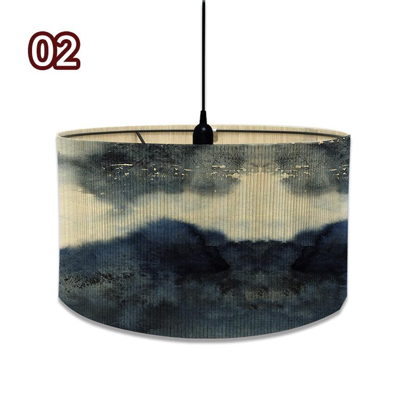 European Style Marble Pattern Lampshades Cafe Home Homestay Decor Bamboo Art Chandelier Light Cover Wall Lamp Shade E27