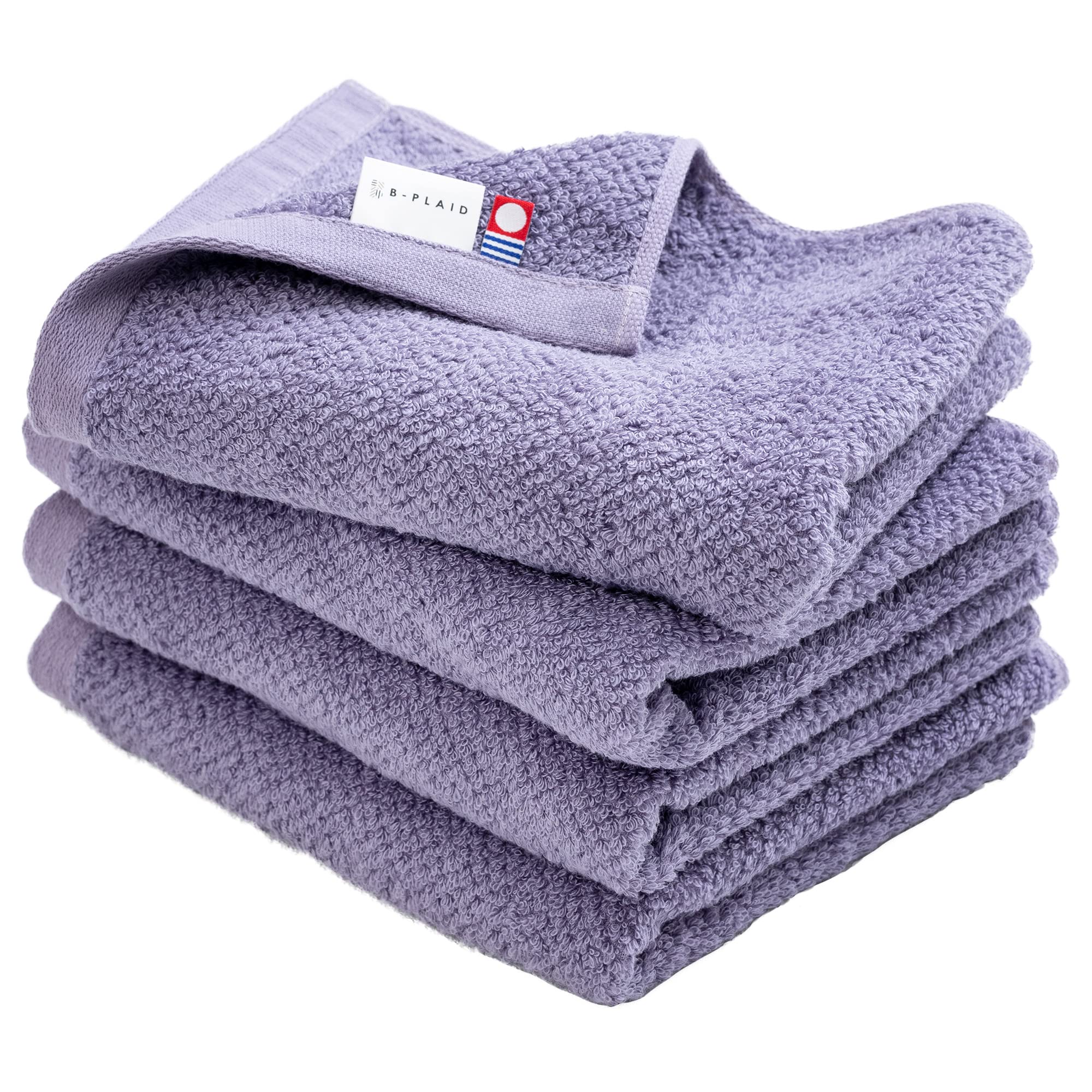 

Imabari Face Towel Certified Made in Highly Medium Sweat Solid Eve Purple Towels, 4-Piece Set, Brand, Japan, Quick-Drying, Absorbent, 100% Cotton, фиолетовый