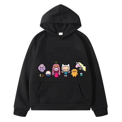 Adventure Time Print Anime Hoodie Fleece Sweatshirt Boys Pullover Y2k Sudadera Autumn Jacket Kawaii Hoodies Kids Clothes Girls