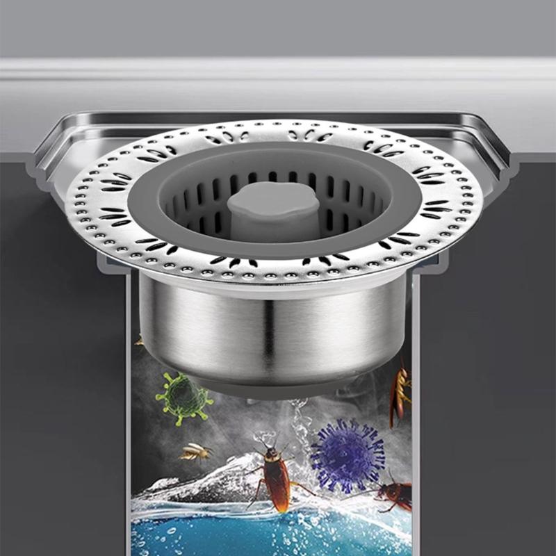 Sink Strainer Touch Pull Resistant Tool Installation for Drain Maintenance
