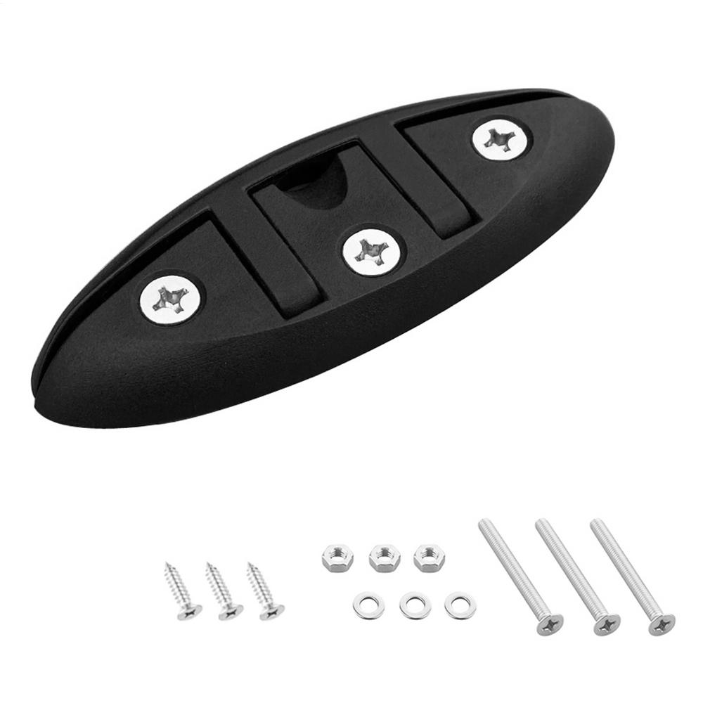 Black Folding Pull Up Cleat Boat Flipped Up Dock Cleat Marine Folding Dock Cleat Marine Grade Nylon